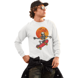 Camiseta Manga Longa Masculina Quality - Edição Caveira no Skate